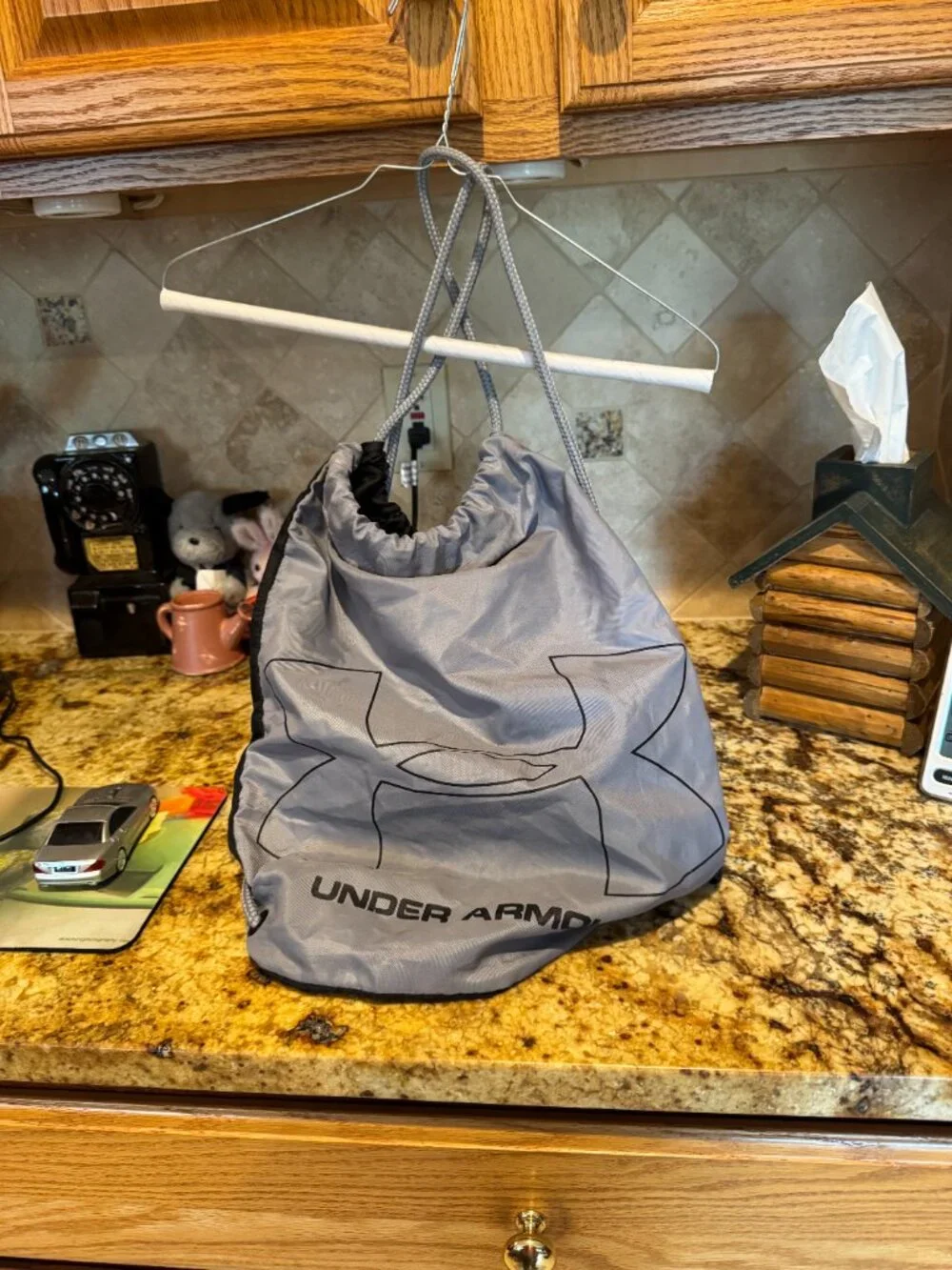 Under Armour Ozsee Sackpack with Green Bay Packers Logo, Gray & Black